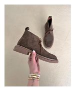 نیم بوت چرم قهوه ای B118 - Image 2