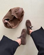 نیم بوت چرم قهوه ای B118 - Image 4