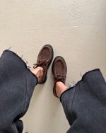 لوفر چرم قهوه ای k121 - Image 2