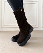 بوت چرم قهوه ای مدل آگ - Image 2
