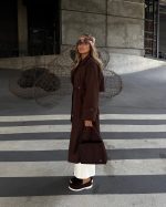 ترنچ کت مخمل قهوه ای - Image 3