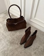 بوت کابویی چرم قهوه ای - Image 2