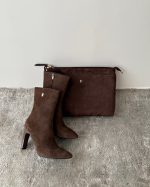کیف کلاچ چرم قهوه ای  کتابی - Image 3