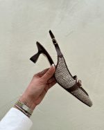 کفش پاشنه دار کنفی چرمی  425 - Image 3